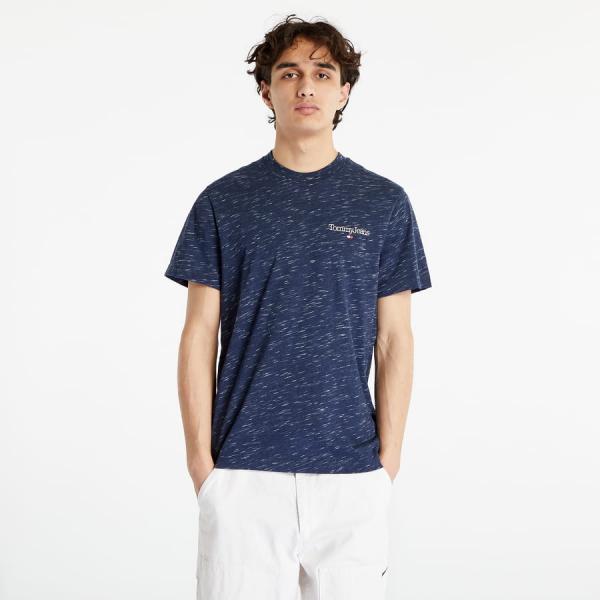 TOMMY JEANS Regular Heathered Short Sleeve T-Shirt Twilight Navy