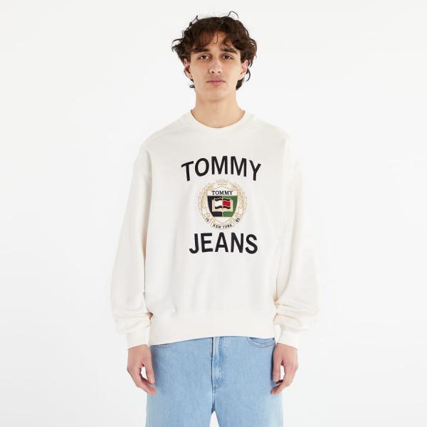 Mikina Tommy Jeans Boxy Luxe Crewneck Ancient White XL