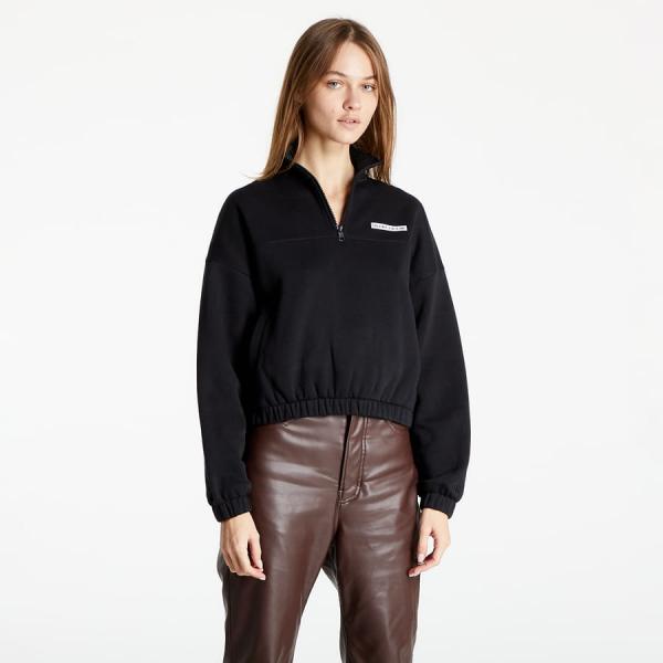 CALVIN KLEIN JEANS Micro Flock Half Zip Ck Black