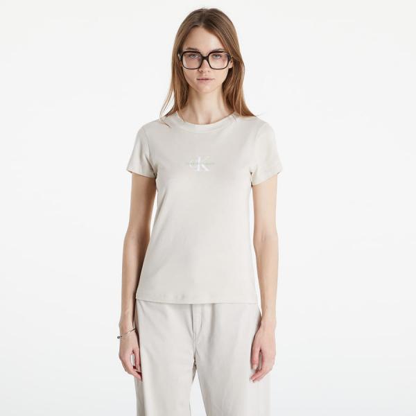Dámské tričko CALVIN KLEIN JEANS Monogram Slim Tee Eggshell