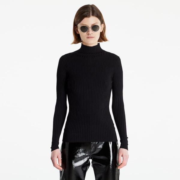 Dámský svetr CALVIN KLEIN JEANS Back Logo Shiny Sweater Ck Black