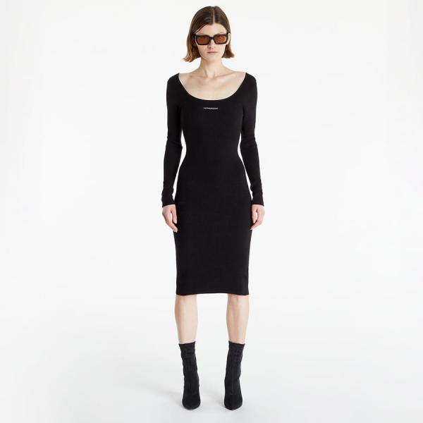 CALVIN KLEIN JEANS Micro Branding Sweater Dress Ck Black