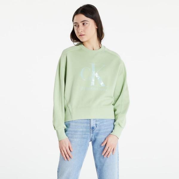 Dámská mikina CALVIN KLEIN JEANS Calvin Klein Jeans Gel Monogram Crewneck Jaded Green