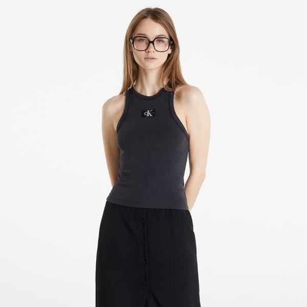 Dámské tílko CALVIN KLEIN JEANS Acid Wash Rib Tank Top Washed Black