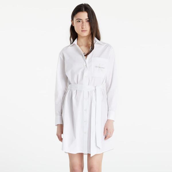 Šaty CALVIN KLEIN JEANS Belted Easy Shirt Dress Bright White