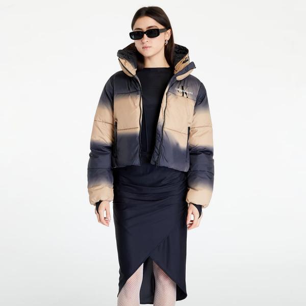 CALVIN KLEIN JEANS Gradient Puffer Jacket Gradient Aop Ck Black/ Camel