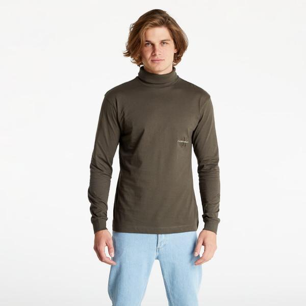 CALVIN KLEIN JEANS Off Placed Ls Roll Neck Tee Black Olive