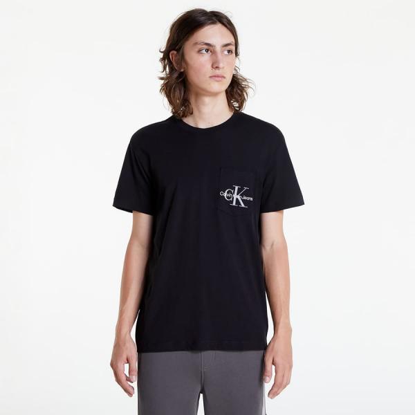 Tričko s krátkým rukávem CALVIN KLEIN JEANS Monologo Pocket Tee Black