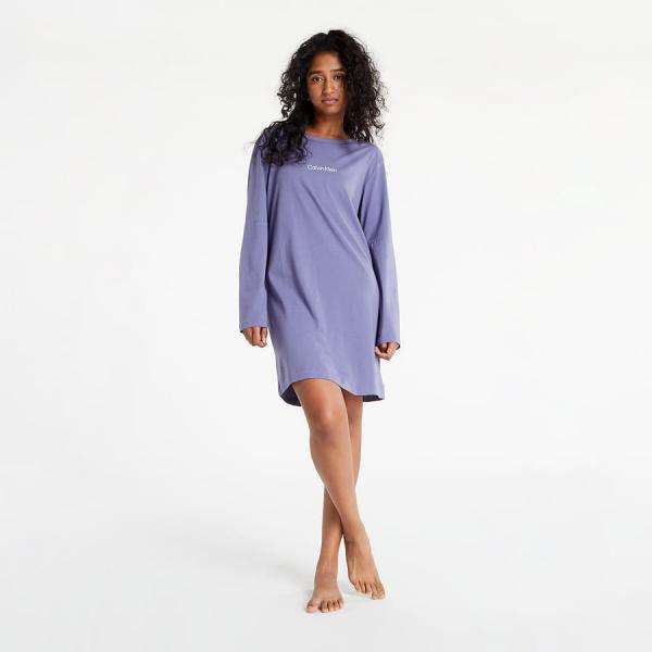 Dámské pyžamo Calvin Klein Structure Lounge L/S Nightshirt Purple