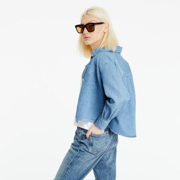 Dámská košile Levi's ® Zoey Pleat Utility Shirt Med Indigo - Flat Finish