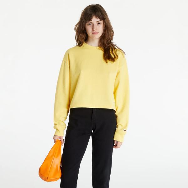 Dámská mikina TOMMY JEANS Crop Tommy Signature Crew Soleil