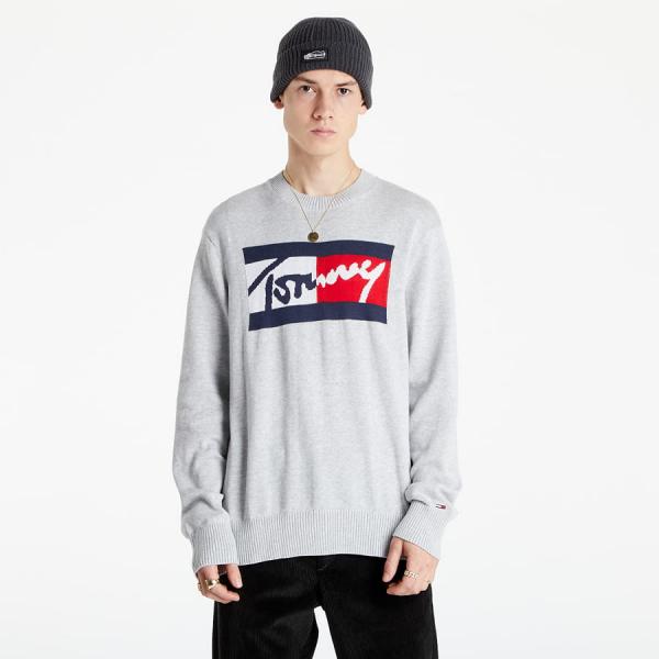 Mikina TOMMY JEANS Branded Sweater Lt Grey Heather