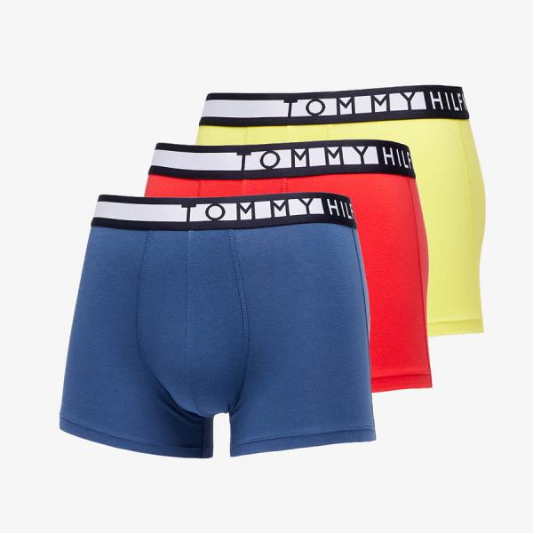 Tommy Hilfiger Logo 3-Pack Trunks Petrol Blue/ Red Alert/ Magnetic