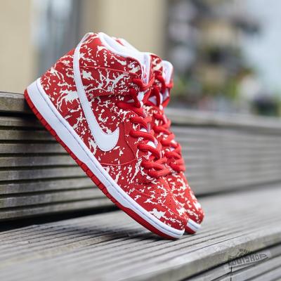 Nike Dunk High Premium SB "Meat" Challenge Red/ White-Challenge Red