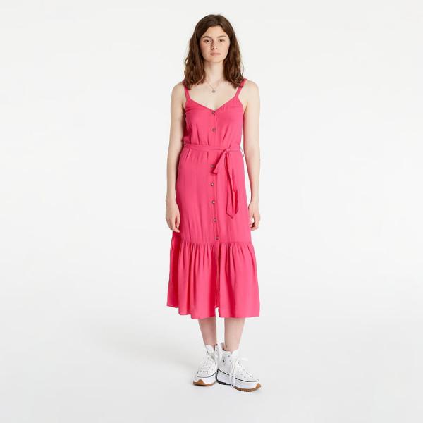 TOMMY JEANS Button Thru Midi Dress Bright Jewel