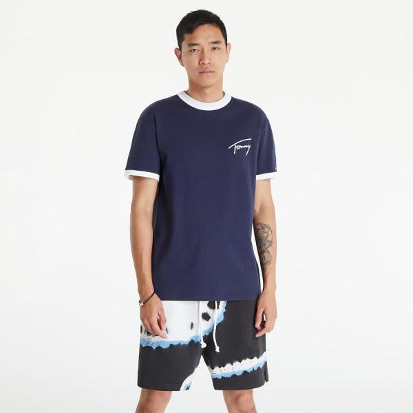Tričko s krátkým rukávem TOMMY JEANS Signature Ringer Tee Twilight Navy