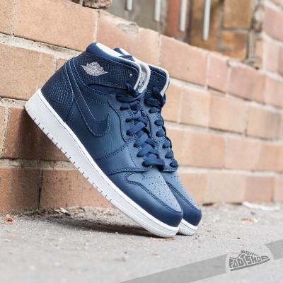 Air Jordan 1 Retro High (BG) Mid Navy/ Light Bone-White-Infrared 2