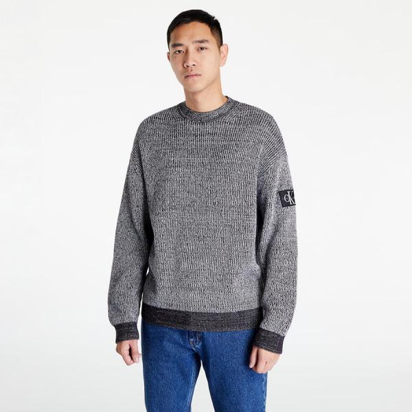 CALVIN KLEIN JEANS Badge Plated Crewneck Ck Black/ Bright White