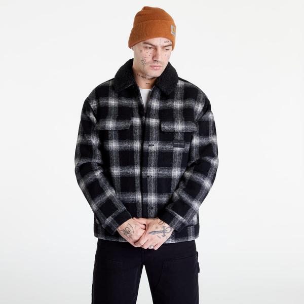 Podzimní bunda CALVIN KLEIN JEANS Check Sherpa Trucker Black