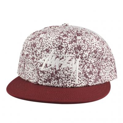 Stüssy Flower Crown Strapback Cap Burgundy