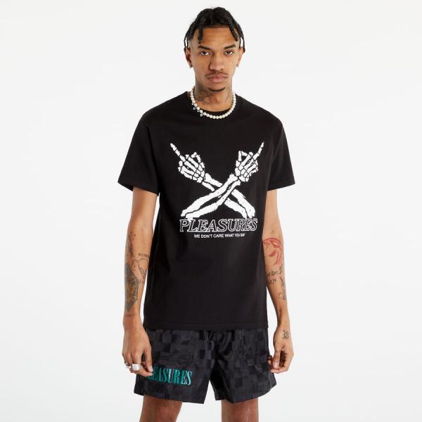 Tričko s krátkým rukávem PLEASURES Don'T Care T-Shirt Black
