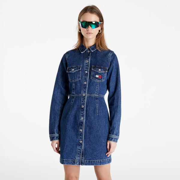 Šaty TOMMY JEANS Slim Denim Dress Denim Medium