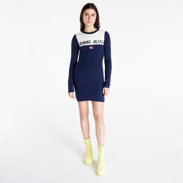 Šaty TOMMY JEANS Tjw Archive 1 Sweater Dress Twilight Navy M