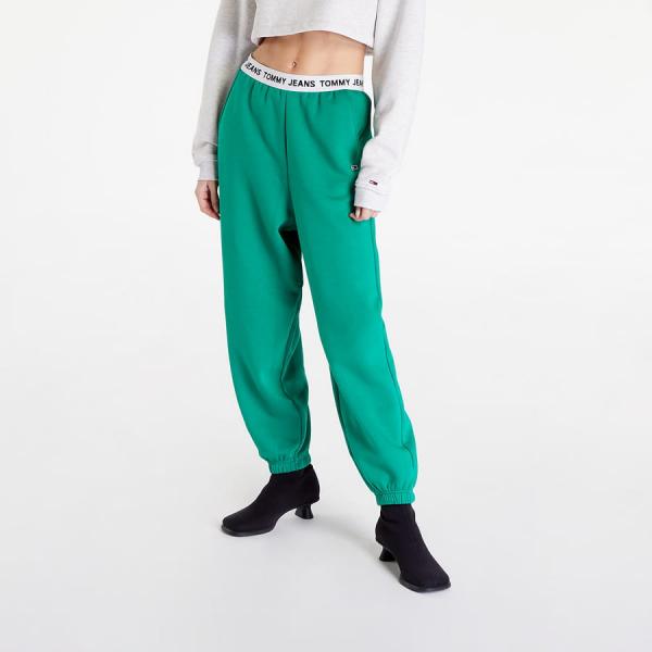 Tepláky TOMMY JEANS Logo Waistband Sweatpant Green Malachite