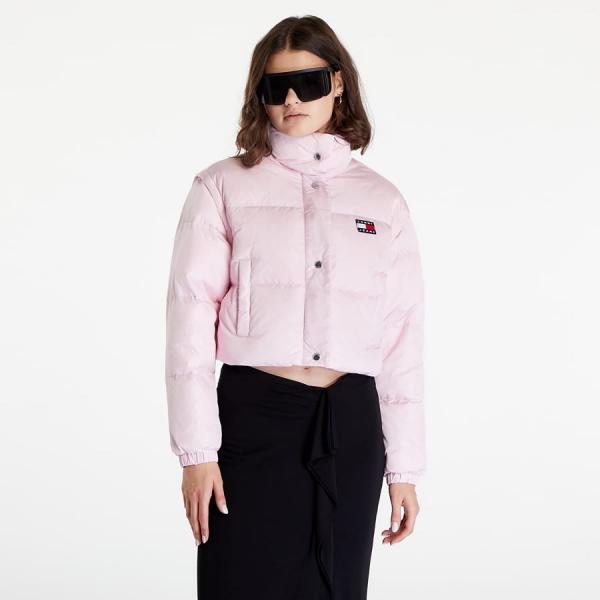 Dámská zimní bunda TOMMY JEANS Badge Crop Vest Down Puffer Jacket Pink