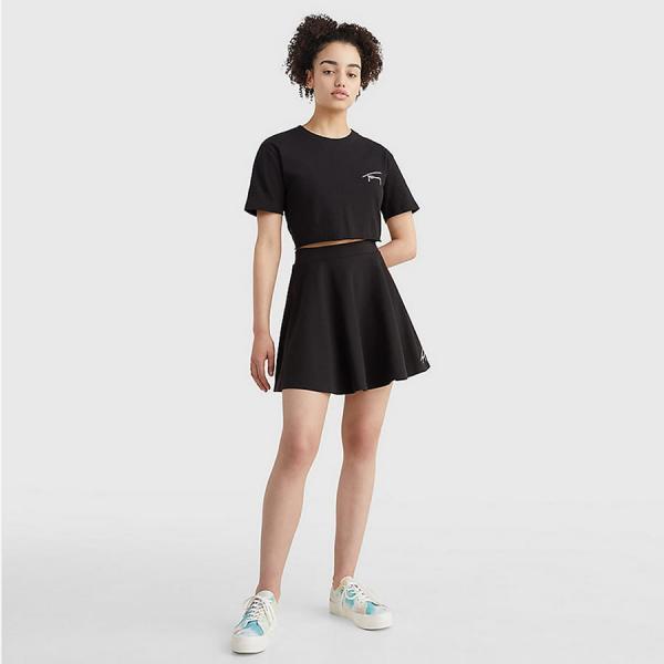 Sukně TOMMY JEANS Signature Mini Circle Skirt Black