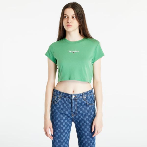 Tričko TOMMY JEANS Essential Logo Cropped T-Shirt Green XL