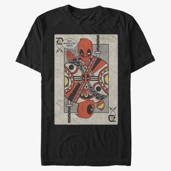 Tričko Merch Marvel Deadpool - Deadpool Playing Card Black S