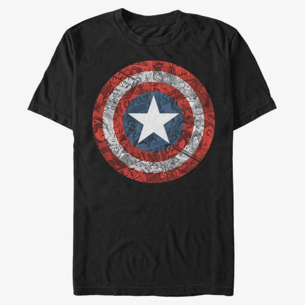Tričko Merch Marvel Avengers Classic - ComicBook Shield Black M