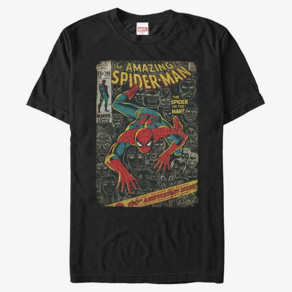 Tričko Merch Marvel Spider-Man Classic - Spidey Front Cover Men's Black S