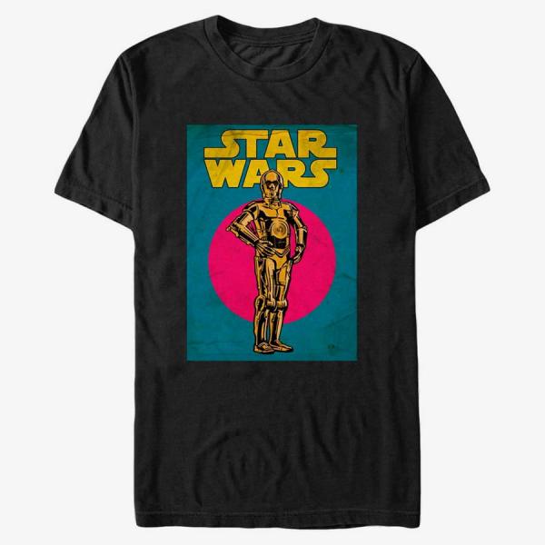 Tričko Merch Star Wars: Classic - C3PO Card Black S