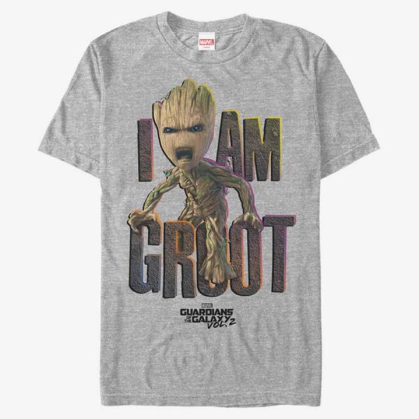 Tričko Merch Marvel GOTG 2 - I Am Rock Heather Grey S