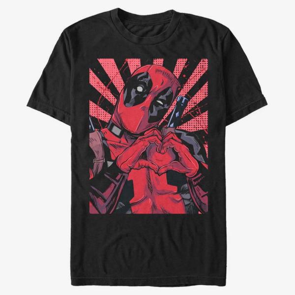 Tričko Merch Marvel Deadpool - Close Heart Pool Black S