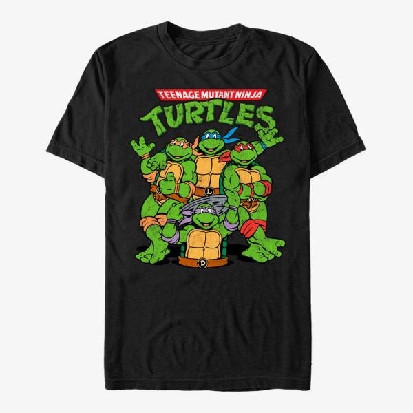 Tričko Merch Paramount Teenage Mutant Ninja Turtles - Turtle Group Black S