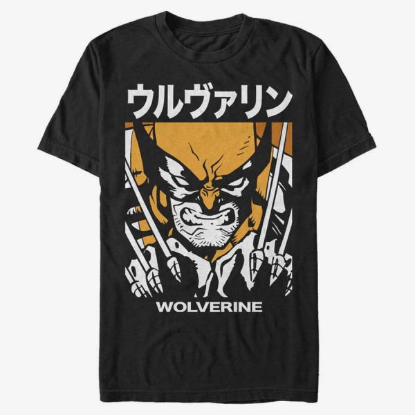 Tričko Merch Marvel X-Men - Wolverine Kanji Block Black M