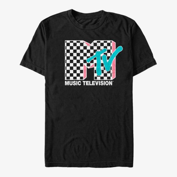 Tričko Merch Paramount MTV - Checkered MTV Inverse Black S