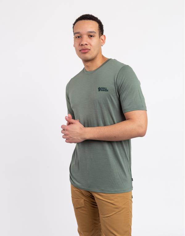 Tričko Fjällräven Abisko Wool Logo SS M 614 Patina Green