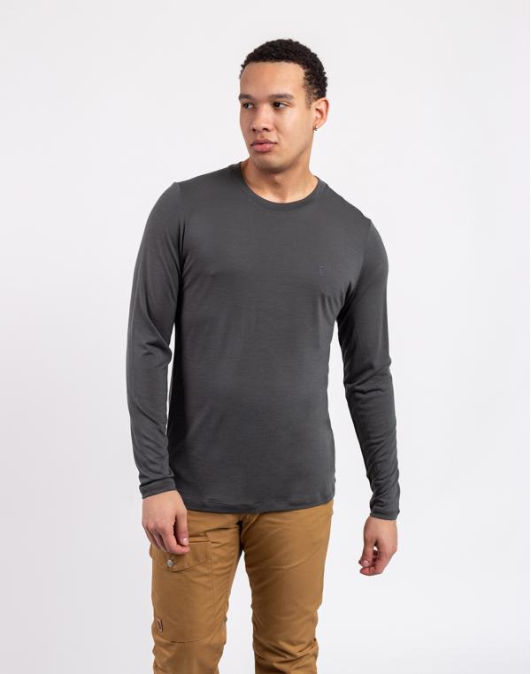 Tričko Fjällräven Abisko Wool LS M 050 Basalt