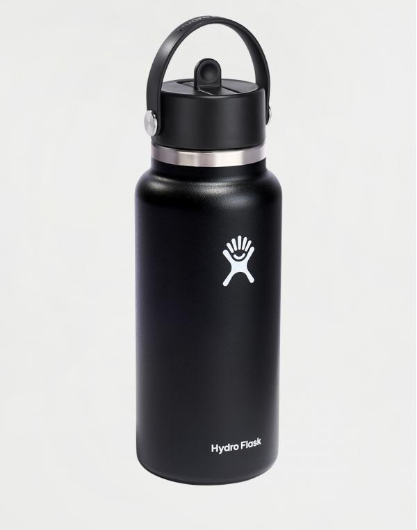 Hydro Flask Wide Mouth with Flex Straw Cap 32 oz (946 ml) Black