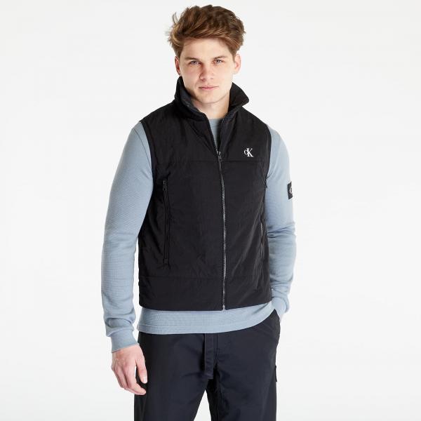 Calvin Klein Jeans Badge Crinkle Nylon Vest Black
