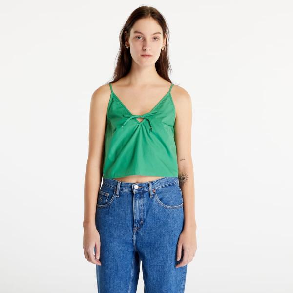Tílko TOMMY JEANS Poplin Strappy Top Coastal Green M