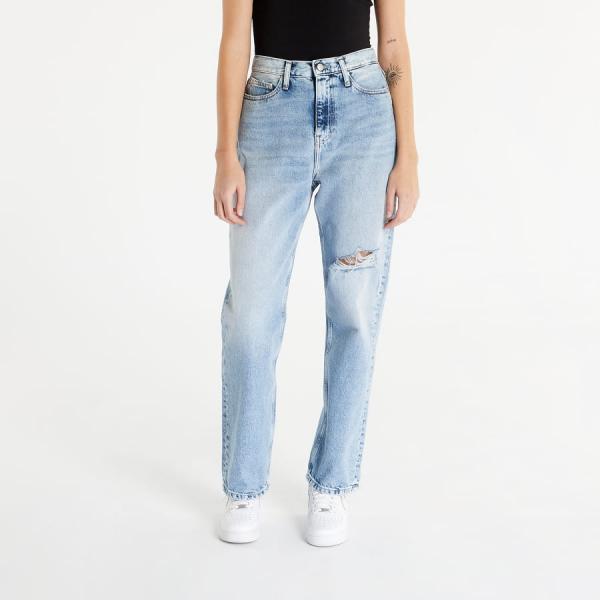 CALVIN KLEIN JEANS High Rise Straight Pants Denim Light