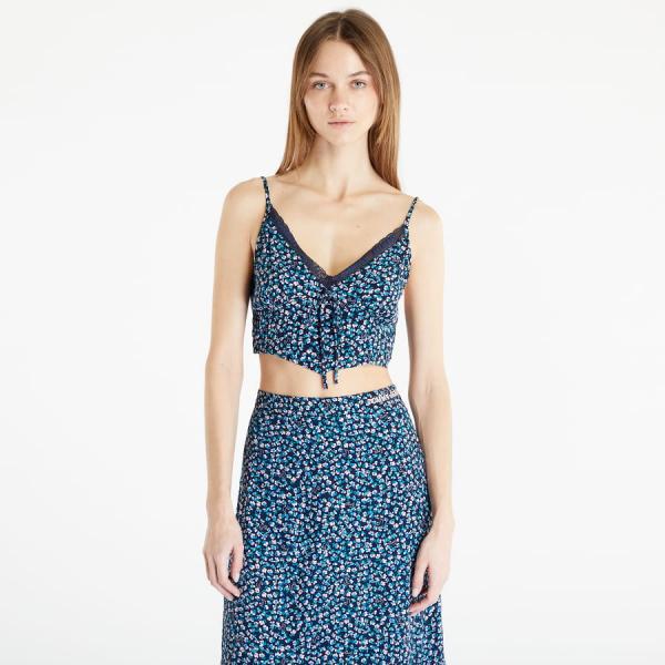 Top TOMMY JEANS Ditsy Floral Lace Cami Top Blue Ditsy Floral Print M