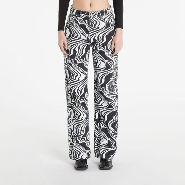 Džíny Sixth June Straight Leg Printed Jeans Black/ White W26