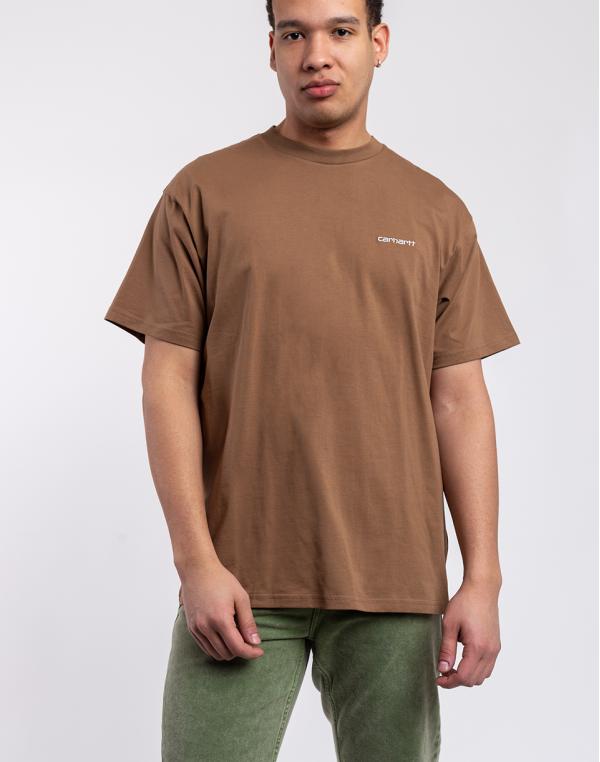 Tričko Carhartt WIP S/S Script Embroidery T-Shirt Buffalo / White