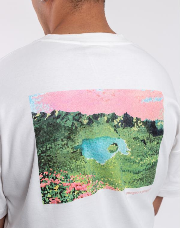 Tričko pinqponq T-Shirt Pointilism Dandelion White